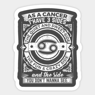 Cancer - 3 Sides Sticker